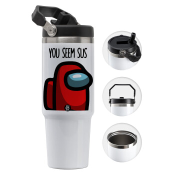 Among US, you seem sus, Θερμός Ανοξείδωτο 30oz με χερούλι