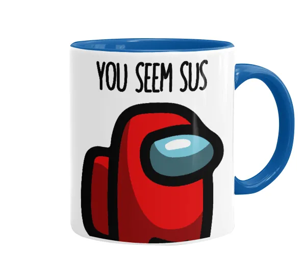 Among US — Mug colored blue, ceramic, 330ml