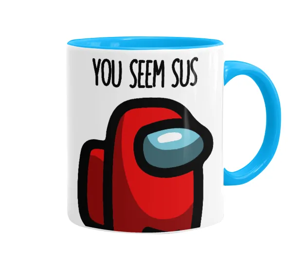 Among US — Mug colored light blue, ceramic, 330ml