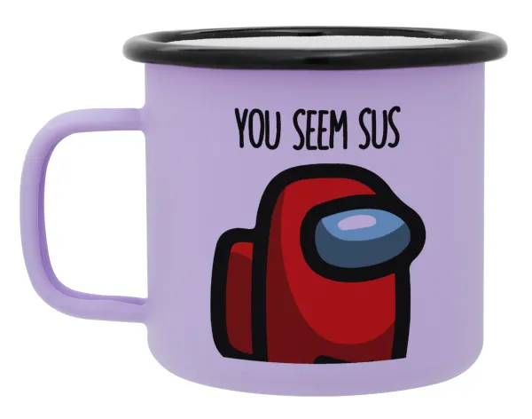 Among US — Metal enamel mug, matte light pastel purple, 360ml