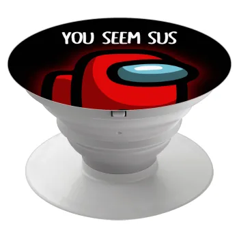 Among US, you seem sus, Phone Holders Stand  Λευκό Βάση Στήριξης Κινητού στο Χέρι