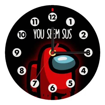 Among US, you seem sus, Ρολόι τοίχου ξύλινο (20cm)