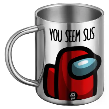 Among US, you seem sus, Ανοξείδωτη Μεταλλική Κούπα 450ml - Διπλού Τοιχώματος