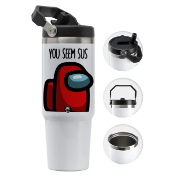 Among US, you seem sus, Θερμός Ανοξείδωτο 30oz με χερούλι