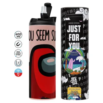 Among US, you seem sus, Tumbler stainless steel PINK 600ml