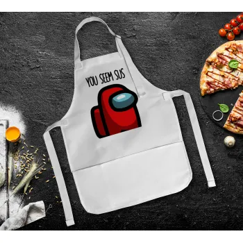 Among US, you seem sus, Ποδιά Σεφ Ολόσωμη Παιδική (με ρυθμιστικά και 2 τσέπες)