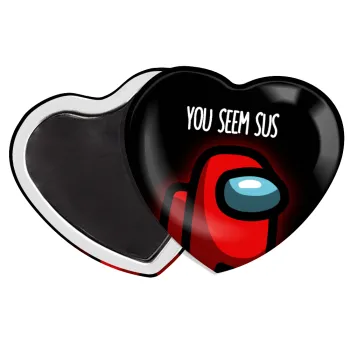 Among US, you seem sus, Μαγνητάκι καρδιά (57x52mm)