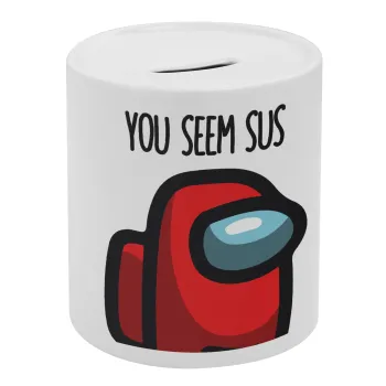 Among US, you seem sus, Κουμπαράς πορσελάνης με τάπα