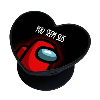 Among US, you seem sus, Phone Holders Stand  καρδιά Μαύρο Βάση Στήριξης Κινητού στο Χέρι