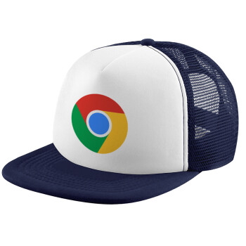Chrome, Καπέλο Ενηλίκων Soft Trucker με Δίχτυ Dark Blue/White (POLYESTER, ΕΝΗΛΙΚΩΝ, UNISEX, ONE SIZE)