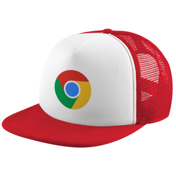 Chrome, Καπέλο Ενηλίκων Soft Trucker με Δίχτυ Red/White (POLYESTER, ΕΝΗΛΙΚΩΝ, UNISEX, ONE SIZE)