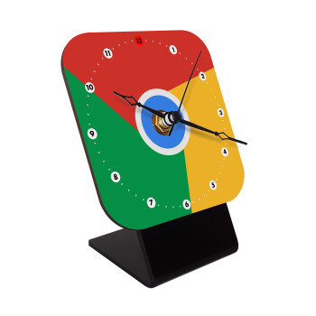 Chrome, Επιτραπέζιο ρολόι ξύλινο με δείκτες (10cm)