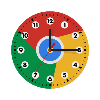 Chrome, Wooden wall clock (20cm)
