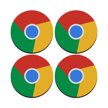 Chrome, SET of 4 round wooden coasters (9cm)
