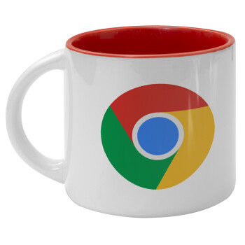 Chrome, Κούπα κεραμική 400ml Λευκή/Κόκκινη