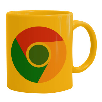 Chrome, Ceramic coffee mug yellow, 330ml (1pcs)