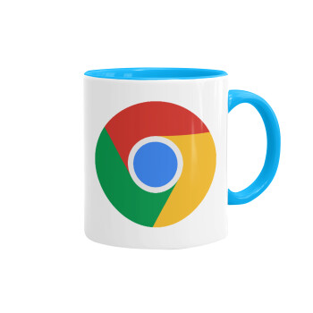 Chrome, Mug colored light blue, ceramic, 330ml