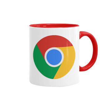 Chrome, Κούπα χρωματιστή κόκκινη, κεραμική, 330ml