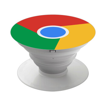 Chrome, Pop Socket Λευκό Βάση Στήριξης Κινητού στο Χέρι