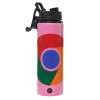 Metallic water bottle with safety lid, 850ml aluminum