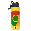 Metallic water bottle with safety lid, 850ml aluminum