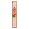Easter Set, wooden keychain & scented flat Easter candle (30cm) (PINK)