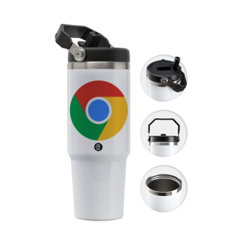 Chrome, 30oz stainless Steel Tumbler with Handle