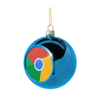 Chrome, Blue Christmas tree ball ornament 8cm