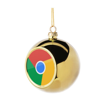 Chrome, Golden Christmas tree ball ornament 8cm