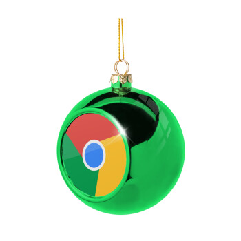 Chrome, Green Christmas tree ornament ball 8cm
