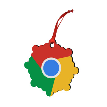 Chrome, Christmas ornament snowflake wooden 7.5cm