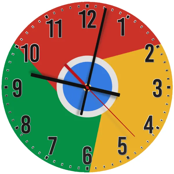 Chrome — Wooden wall clock (30cm)