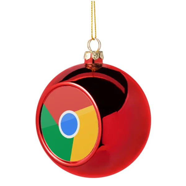 Chrome — Christmas tree ball Red 8cm
