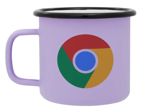 Chrome — Metal enamel mug, matte light pastel purple, 360ml