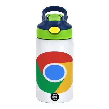 Chrome, Παιδικό παγούρι θερμό, ανοξείδωτο, με καλαμάκι ασφαλείας, πράσινο/μπλε (350ml)