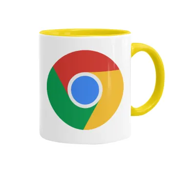 Chrome, Κούπα χρωματιστή κίτρινη, κεραμική, 330ml