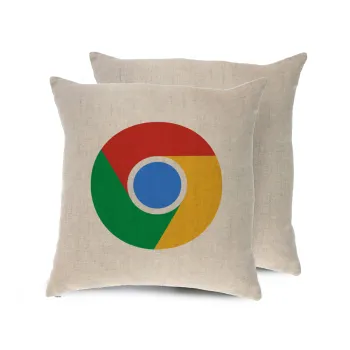 Chrome, Μαξιλάρι καναπέ ΛΙΝΟ 40x40cm περιέχεται το  γέμισμα