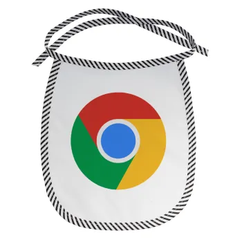 Chrome, Σαλιάρα μωρού αλέκιαστη με κορδόνι Μαύρη