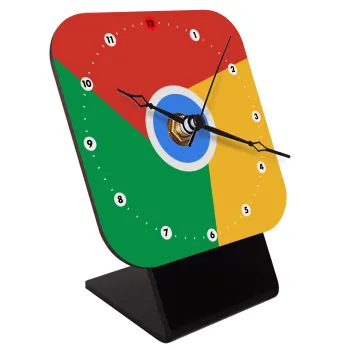 Chrome, Επιτραπέζιο ρολόι ξύλινο με δείκτες (10cm)