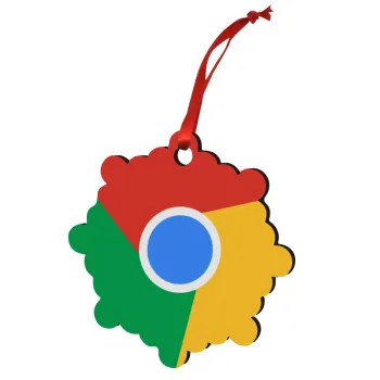 Chrome, Στολίδι Χριστουγεννιάτικο στολίδι snowflake ξύλινο 7.5cm