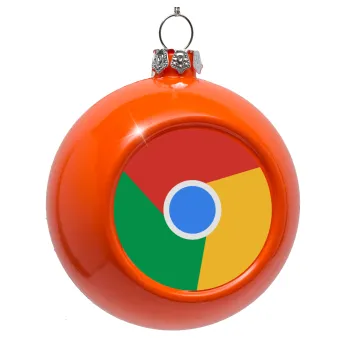 Chrome, Στολίδι Χριστουγεννιάτικη μπάλα δένδρου Πορτοκαλί 8cm