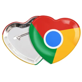 Chrome, Κονκάρδα παραμάνα καρδιά (57x52mm)