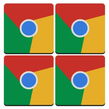 Chrome, ΣΕΤ 4 Σουβέρ ξύλινα τετράγωνα (9cm)