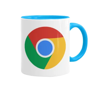 Chrome, Κούπα χρωματιστή γαλάζια, κεραμική, 330ml