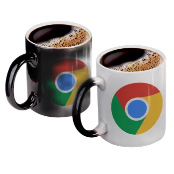 Chrome, Color changing magic Mug, ceramic, 330ml when adding hot liquid inside, the black colour desappears (1 pcs)