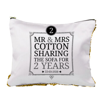 Mr & Mrs Sharing the sofa, Τσαντάκι νεσεσέρ με πούλιες (Sequin) Χρυσό