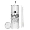Tumbler stainless steel 600ml, with metal straw & cleaning brush