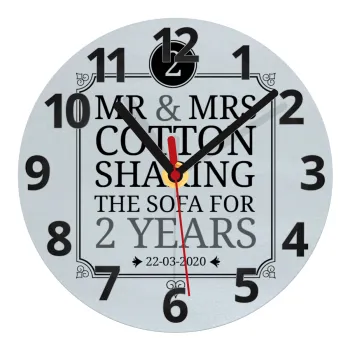 Mr & Mrs Sharing the sofa, Ρολόι τοίχου γυάλινο (20cm)