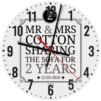 Mr & Mrs Sharing the sofa, Ρολόι τοίχου ξύλινο (30cm)