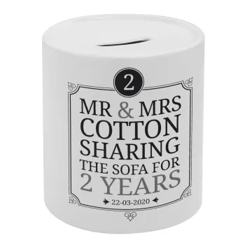 Mr & Mrs Sharing the sofa, Κουμπαράς πορσελάνης με τάπα